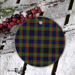 Plaid Christmas Ornaments Scottish Clan Clelland Tartan Ornament,  ceramic ornament, personalized christmas ornaments, christmas tree ornaments, christmas door decorations, Plaid Ornament, Tartan Ceramic Ornament