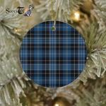 Plaid Christmas Ornaments Scottish Clan Clergy Blue Tartan Ornament,  ceramic ornament, personalized christmas ornaments, christmas tree ornaments, christmas door decorations, Plaid Ornament, Tartan Ceramic Ornament