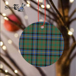 Plaid Christmas Ornaments Scottish Clan Cochrane Ancient Tartan Ornament,  ceramic ornament, personalized christmas ornaments, christmas tree ornaments, christmas door decorations, Plaid Ornament, Tartan Ceramic Ornament