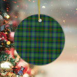 Plaid Christmas Ornaments Scottish Clan Cranstoun Modern Ancient Tartan Ceramic Ornament Plaid Ornaments - Scotstee Shop