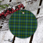 Plaid Christmas Ornaments Scottish Clan Cranstoun Modern Ancient Tartan Ceramic Ornament Plaid Ornaments - Scotstee Shop