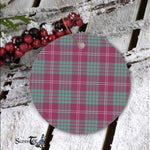 Plaid Christmas Ornaments Scottish Clan Crawford Ancient Tartan Ornament,  ceramic ornament, personalized christmas ornaments, christmas tree ornaments, christmas door decorations, Plaid Ornament, Tartan Ceramic Ornament