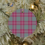Plaid Christmas Ornaments Scottish Clan Crawford Ancient Tartan Ornament,  ceramic ornament, personalized christmas ornaments, christmas tree ornaments, christmas door decorations, Plaid Ornament, Tartan Ceramic Ornament