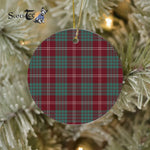 Plaid Christmas Ornaments Scottish Clan Crawford Modern Tartan Ornament,  ceramic ornament, personalized christmas ornaments, christmas tree ornaments, christmas door decorations, Plaid Ornament, Tartan Ceramic Ornament