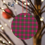 Plaid Christmas Ornaments Scottish Clan Crawford Tartan Ornament,  ceramic ornament, personalized christmas ornaments, christmas tree ornaments, christmas door decorations, Plaid Ornament, Tartan Ceramic Ornament