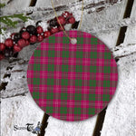 Plaid Christmas Ornaments Scottish Clan Crawford Tartan Ornament,  ceramic ornament, personalized christmas ornaments, christmas tree ornaments, christmas door decorations, Plaid Ornament, Tartan Ceramic Ornament