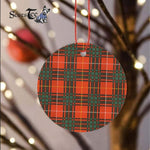 Plaid Christmas Ornaments Scottish Clan Crosby Tartan Ceramic Ornament Plaid Ornaments - Scotstee Shop