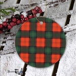 Plaid Christmas Ornaments Scottish Clan Cruickshanks Tartan Ceramic Ornament Plaid Ornaments - Scotstee Shop