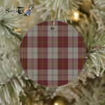 Plaid Christmas Ornaments Scottish Clan Cunningham Burgundy Dancers Tartan Ornament,  ceramic ornament, personalized christmas ornaments, christmas tree ornaments, christmas door decorations, Plaid Ornament, Tartan Ceramic Ornament