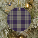 Plaid Christmas Ornaments Scottish Clan Cunningham Dress Blue Dancers Tartan Ornament,  ceramic ornament, personalized christmas ornaments, christmas tree ornaments, christmas door decorations, Plaid Ornament, Tartan Ceramic Ornament
