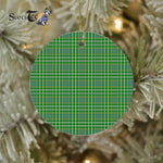 Plaid Christmas Ornaments Scottish Clan Currie Tartan Ceramic Ornament Plaid Ornaments - Scotstee Shop