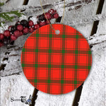 Plaid Christmas Ornaments Scottish Clan Darroch Tartan Ceramic Ornament Plaid Ornaments Circle Ornament - Scotstee Shop