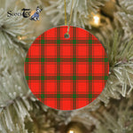 Plaid Christmas Ornaments Scottish Clan Darroch Tartan Ceramic Ornament Plaid Ornaments Circle Ornament - Scotstee Shop