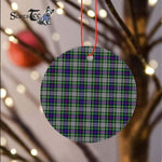 Plaid Christmas Ornaments Scottish Clan Davidson Of Tulloch Dress Tartan Ornament,  ceramic ornament, personalized christmas ornaments, christmas tree ornaments, christmas door decorations, Plaid Ornament, Tartan Ceramic Ornament