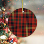 Plaid Christmas Ornaments Scottish Clan Davis Tartan Ceramic Ornament Plaid Ornaments Circle Ornament - Scotstee Shop