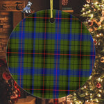 Plaid Christmas Ornaments Scottish Clan Dawson Tartan Ceramic Ornament Plaid Ornaments Circle Ornament - Scotstee Shop