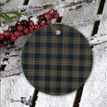 Plaid Christmas Ornaments Scottish Clan Denniston Tartan Ornament,  ceramic ornament, personalized christmas ornaments, christmas tree ornaments, christmas door decorations, Plaid Ornament, Tartan Ceramic Ornament