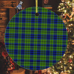 Plaid Christmas Ornaments Scottish Clan Dixon Tartan Ceramic Ornament Plaid Ornaments Circle Ornament - Scotstee Shop