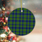 Plaid Christmas Ornaments Scottish Clan Dixon Tartan Ceramic Ornament Plaid Ornaments Circle Ornament - Scotstee Shop