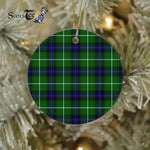 Plaid Christmas Ornaments Scottish Clan Donald MacDonald Tartan Ceramic Ornament Plaid Ornaments Circle Ornament - Scotstee Shop