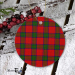 Plaid Christmas Ornaments Scottish Clan Donnachaidh Robertson Tartan Ceramic Ornament Plaid Ornaments Circle Ornament - Scotstee Shop
