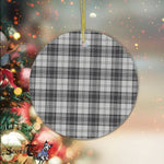Plaid Christmas Ornaments Scottish Clan Douglas Grey Modern Tartan Ornament,  ceramic ornament, personalized christmas ornaments, christmas tree ornaments, christmas door decorations, Plaid Ornament, Tartan Ceramic Ornament