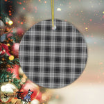 Plaid Christmas Ornaments Scottish Clan Douglas Grey Tartan Ornament,  ceramic ornament, personalized christmas ornaments, christmas tree ornaments, christmas door decorations, Plaid Ornament, Tartan Ceramic Ornament