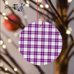Plaid Christmas Ornaments Scottish Clan Dunlop Dress Tartan Ornament,  ceramic ornament, personalized christmas ornaments, christmas tree ornaments, christmas door decorations, Plaid Ornament, Tartan Ceramic Ornament