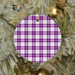 Plaid Christmas Ornaments Scottish Clan Dunlop Dress Tartan Ornament,  ceramic ornament, personalized christmas ornaments, christmas tree ornaments, christmas door decorations, Plaid Ornament, Tartan Ceramic Ornament