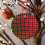 Plaid Christmas Ornaments Scottish Clan Fairlie Tartan Ornament,  ceramic ornament, personalized christmas ornaments, christmas tree ornaments, christmas door decorations, Plaid Ornament, Tartan Ceramic Ornament