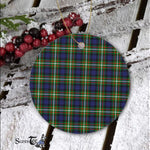 Plaid Christmas Ornaments Scottish Clan Ferguson Tartan Ornament,  ceramic ornament, personalized christmas ornaments, christmas tree ornaments, christmas door decorations, Plaid Ornament, Tartan Ceramic Ornament