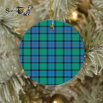 Plaid Christmas Ornaments Scottish Clan Flower Of Scotland Tartan Ornament,  ceramic ornament, personalized christmas ornaments, christmas tree ornaments, christmas door decorations, Plaid Ornament, Tartan Ceramic Ornament