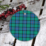 Plaid Christmas Ornaments Scottish Clan Flower Of Scotland Tartan Ornament,  ceramic ornament, personalized christmas ornaments, christmas tree ornaments, christmas door decorations, Plaid Ornament, Tartan Ceramic Ornament