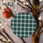 Plaid Christmas Ornaments Scottish Clan Forbes Dress Tartan Ornament,  ceramic ornament, personalized christmas ornaments, christmas tree ornaments, christmas door decorations, Plaid Ornament, Tartan Ceramic Ornament