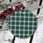 Plaid Christmas Ornaments Scottish Clan Forbes Dress Tartan Ornament,  ceramic ornament, personalized christmas ornaments, christmas tree ornaments, christmas door decorations, Plaid Ornament, Tartan Ceramic Ornament