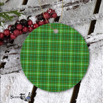Plaid Christmas Ornaments Scottish Clan Forrester Hunting Tartan Ornament,  ceramic ornament, personalized christmas ornaments, christmas tree ornaments, christmas door decorations, Plaid Ornament, Tartan Ceramic Ornament