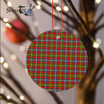 Plaid Christmas Ornaments Scottish Clan Forrester Tartan Ornament,  ceramic ornament, personalized christmas ornaments, christmas tree ornaments, christmas door decorations, Plaid Ornament, Tartan Ceramic Ornament