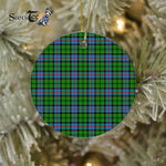 Plaid Christmas Ornaments Scottish Clan Forsyth Tartan Ornament,  ceramic ornament, personalized christmas ornaments, christmas tree ornaments, christmas door decorations, Plaid Ornament, Tartan Ceramic Ornament