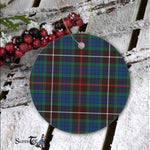 Plaid Christmas Ornaments Scottish Clan Fraser Hunting Ancient Tartan Ornament,  ceramic ornament, personalized christmas ornaments, christmas tree ornaments, christmas door decorations, Plaid Ornament, Tartan Ceramic Ornament