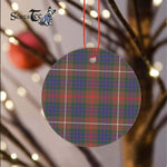 Plaid Christmas Ornaments Scottish Clan Fraser Hunting Modern Tartan Ornament,  ceramic ornament, personalized christmas ornaments, christmas tree ornaments, christmas door decorations, Plaid Ornament, Tartan Ceramic Ornament