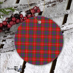 Plaid Christmas Ornaments Scottish Clan Fraser Tartan Ornament,  ceramic ornament, personalized christmas ornaments, christmas tree ornaments, christmas door decorations, Plaid Ornament, Tartan Ceramic Ornament