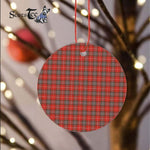 Plaid Christmas Ornaments Scottish Clan Fraser Weathered Tartan Ornament,  ceramic ornament, personalized christmas ornaments, christmas tree ornaments, christmas door decorations, Plaid Ornament, Tartan Ceramic Ornament