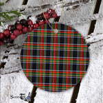 Plaid Christmas Ornaments Scottish Clan Fulton Tartan Ornament,  ceramic ornament, personalized christmas ornaments, christmas tree ornaments, christmas door decorations, Plaid Ornament, Tartan Ceramic Ornament