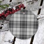Plaid Christmas Ornaments Scottish Clan Glen Grey Tartan Ornament,  ceramic ornament, personalized christmas ornaments, christmas tree ornaments, christmas door decorations, Plaid Ornament, Tartan Ceramic Ornament