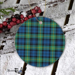 Plaid Christmas Ornaments Scottish Clan Gordon Ancient Tartan Ornament,  ceramic ornament, personalized christmas ornaments, christmas tree ornaments, christmas door decorations, Plaid Ornament, Tartan Ceramic Ornament