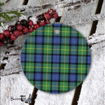 Plaid Christmas Ornaments Scottish Clan Gordon Old Ancient Tartan Ornament,  ceramic ornament, personalized christmas ornaments, christmas tree ornaments, christmas door decorations, Plaid Ornament, Tartan Ceramic Ornament