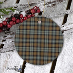 Plaid Christmas Ornaments Scottish Clan Gordon Weathered Tartan Ornament,  ceramic ornament, personalized christmas ornaments, christmas tree ornaments, christmas door decorations, Plaid Ornament, Tartan Ceramic Ornament