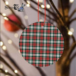 Plaid Christmas Ornaments Scottish Clan Graham Tartan Ornament,  ceramic ornament, personalized christmas ornaments, christmas tree ornaments, christmas door decorations, Plaid Ornament, Tartan Ceramic Ornament