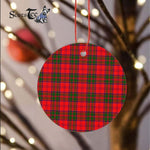 Plaid Christmas Ornaments Scottish Clan Grant Modern Tartan Ornament,  ceramic ornament, personalized christmas ornaments, christmas tree ornaments, christmas door decorations, Plaid Ornament, Tartan Ceramic Ornament