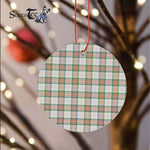 Plaid Christmas Ornaments Scottish Clan Grant Of Achnarrow Tartan Ornament,  ceramic ornament, personalized christmas ornaments, christmas tree ornaments, christmas door decorations, Plaid Ornament, Tartan Ceramic Ornament